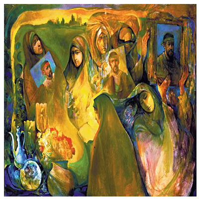 تابلوی نقاشی مرثیه مادران اثر حبیب صادقی